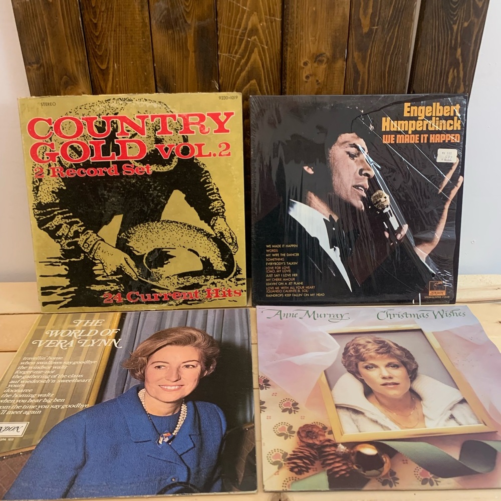 Vintage Vinyl Record Collection-1970s Classic Country